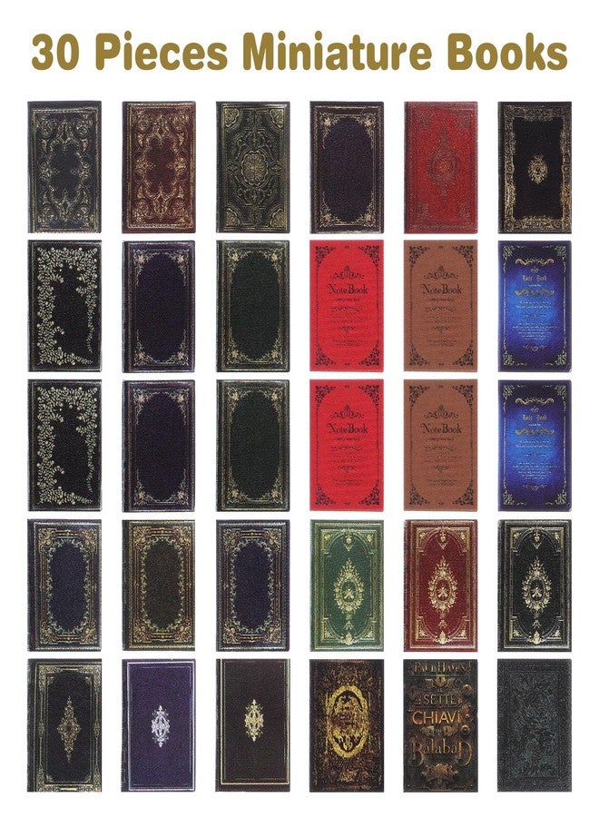 30 كتابًا مصغرًا بمقياس 1:12، كتب من ماركات صغيرة لإكسسوارات بيوت الدمى المصغرة، ألوان متنوعة - Image 4